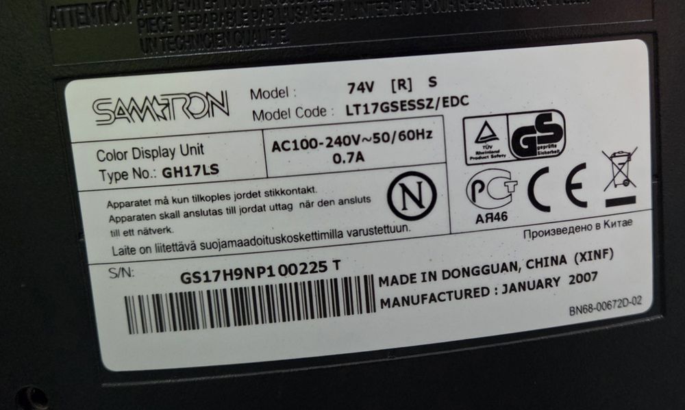 Monitor ecrã VGA 17" polegadas Samtron506904776866549761