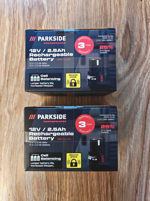 Zastaw 2X bateria akumulator Parkside Performance 2,5Ah X12V Team