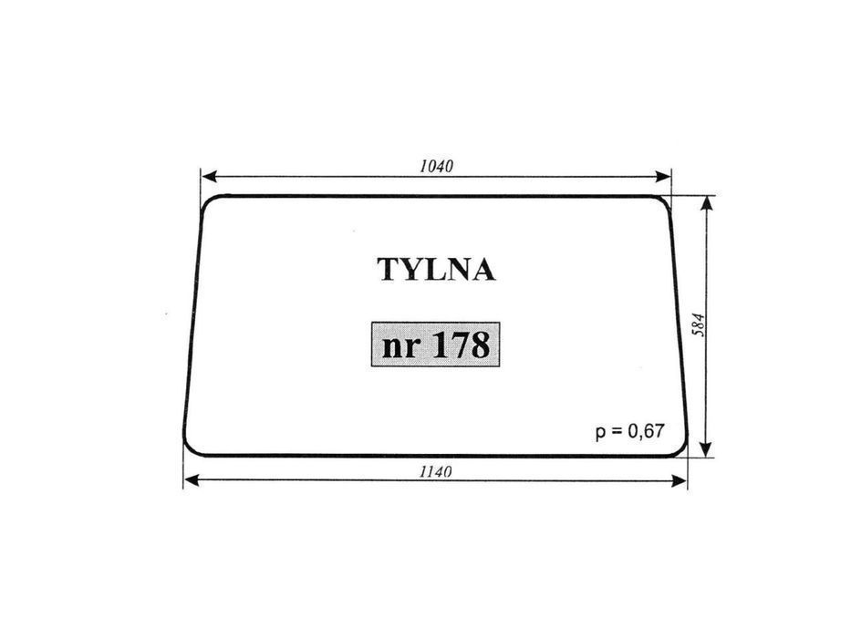 szyba tylna c-330 osiny 178