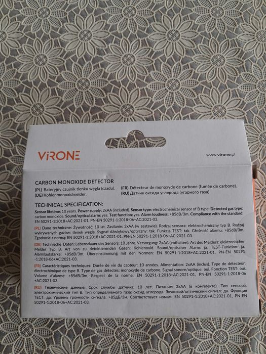 Czujka tlenku węgla DC-6 VIRONE