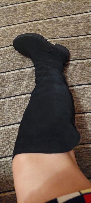 Сапоги-ботфорти замшеві