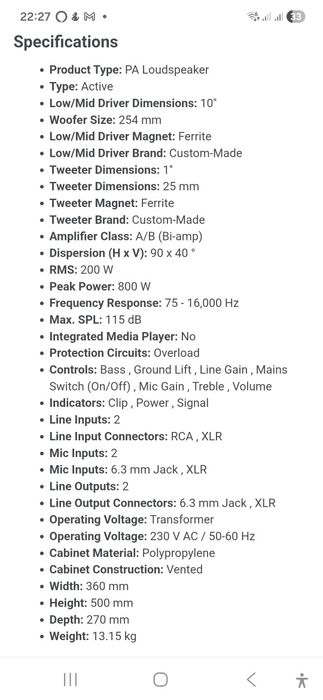 Coluna de Som Ativa LD Systems