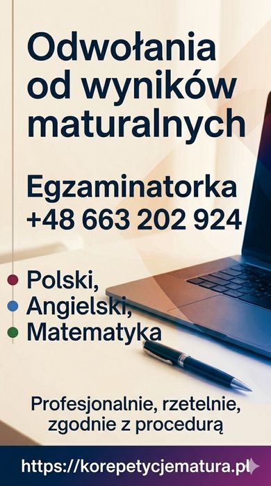 Odwołania od wyników matury;weryfikacja pkt;  ekspercka analiza arkusza maturalnego.