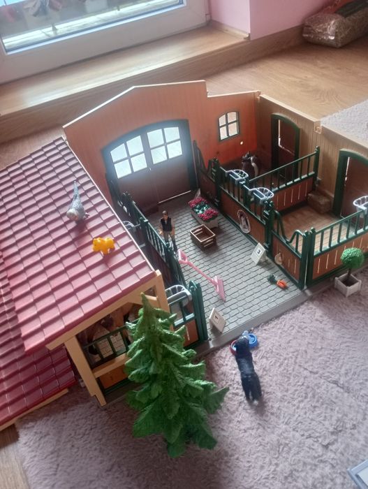 Duża stajnia koni