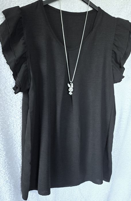 Włoska bluzka niegniotka czarna