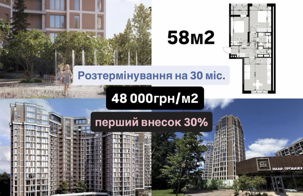 ЖК Ехо Парк, Echo Park | 2-кім квартира | П. П Борщагівка