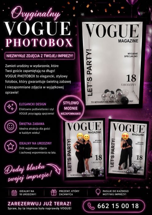 Fotobox magazyn vogue photobox