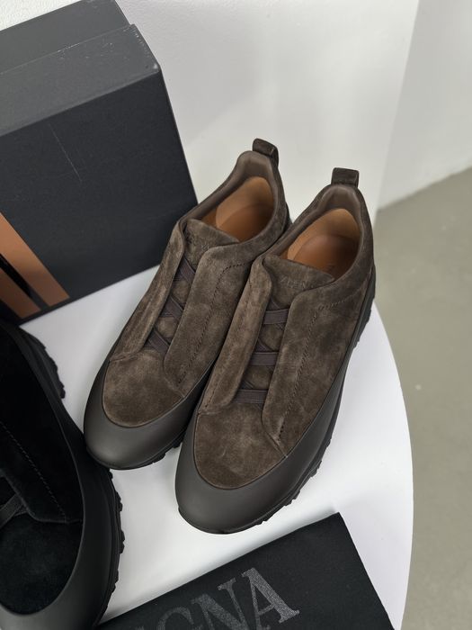 Мужские замшевые кроссовки Zegna ботинки натуральная кожа Зенья ob444