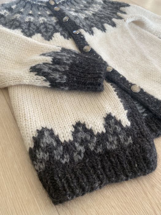 Sweter wełna owcza kardigan góralski S M