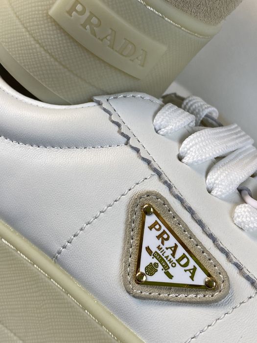 Prada 37-40 Downtown White Platform Sneakers