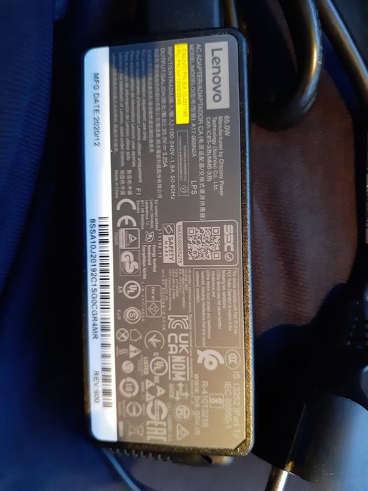 Блок питания Lenovo 20V 3.25A 65W Оригинал