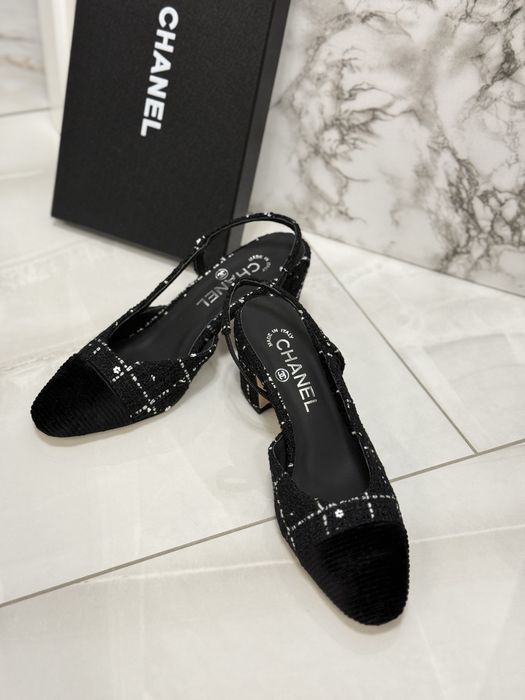 Czółenka Chanel Slingback Tweed