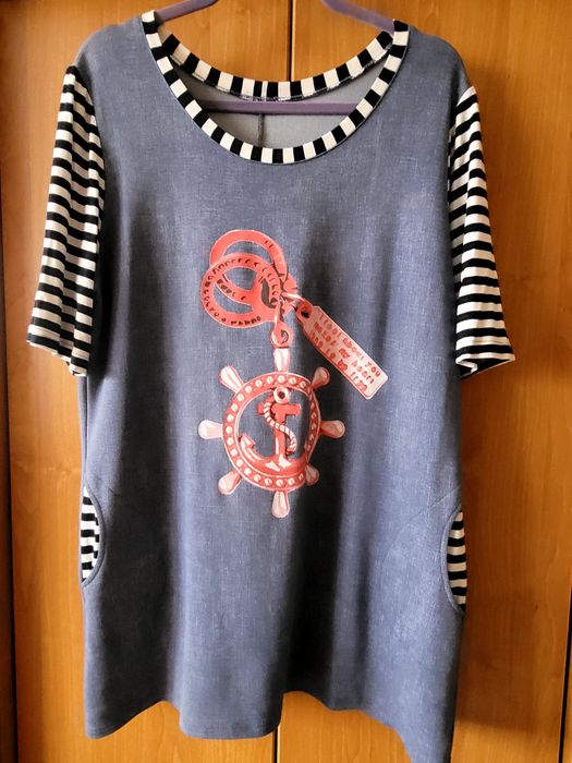 Bluzka w stylu marynarskim L/ XL