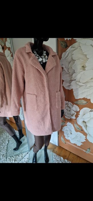 Kurtka na wiosnę Teddy  Róż  Puder lekki  S/M