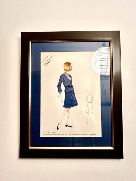 5 Gravuras vintage com moldura