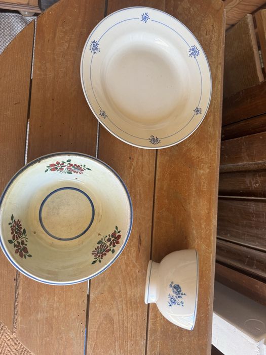 Conjunto de 3 peças de Louça Antiga