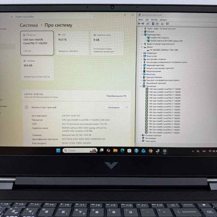 HP Victus Gaming 15 { i7-13620H | RAM-16gb | SSD - 1024 gb | RTX 5060-8Gb } 09588SV