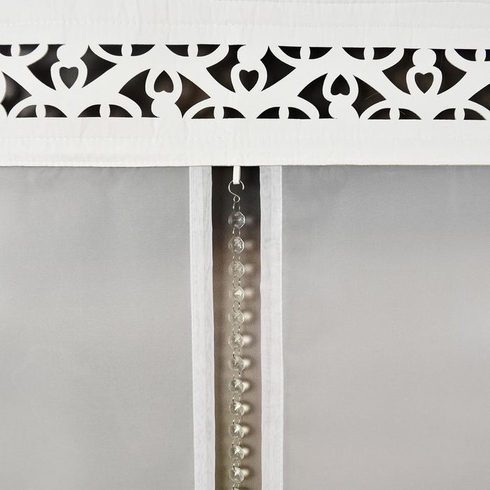 Długi panel firanowy bogaty z kryształkami