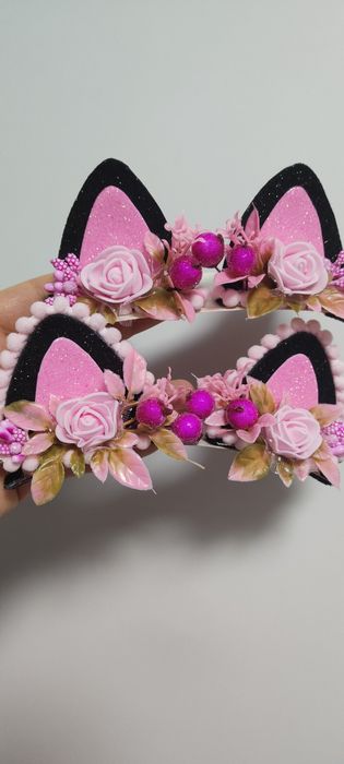 Обруч жабка, зайчик, котик,мишка,білочка,лисичка, вушка котика, лілея