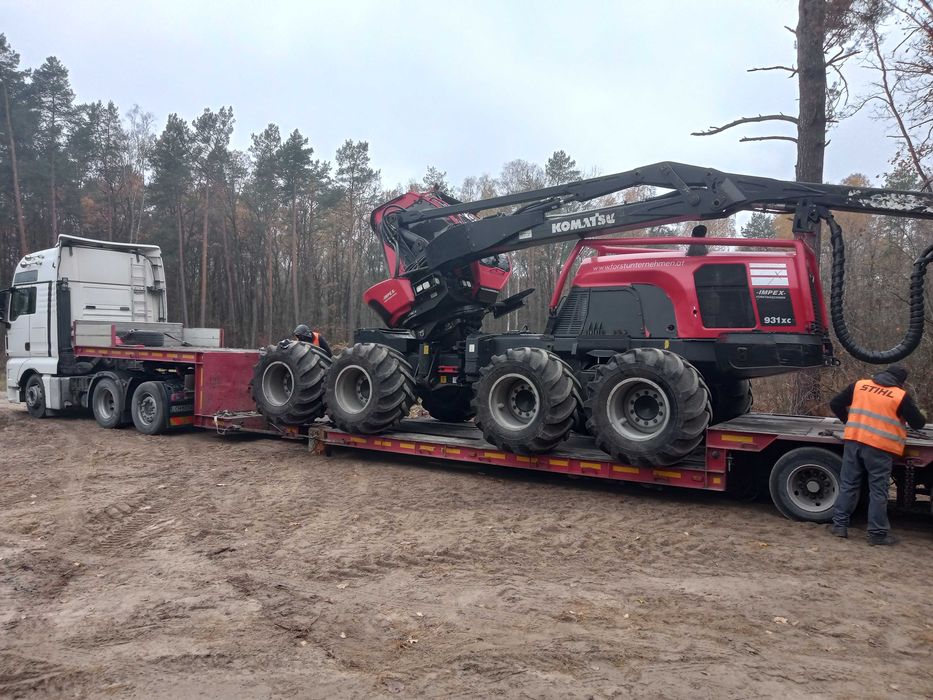 Transport niskopodwoziowy harvester forwarder kombajnów koparek