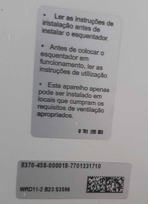 Esquentador inteligente Vulcano Click wrd11-2, Gás Natural, COMO NOVO