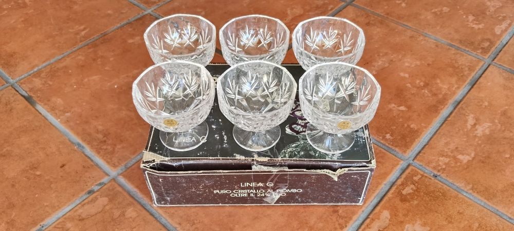 Conjunto de Taças de Sobremesa em Cristal de Chumbo RCR Royal Crystal