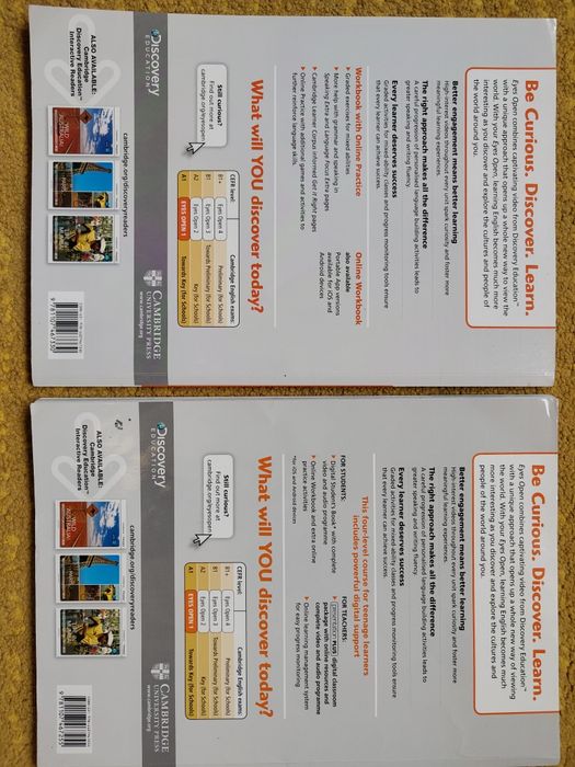 Manuais de Inglês Cambridge| Eyes Open 1 | Students book e workbook