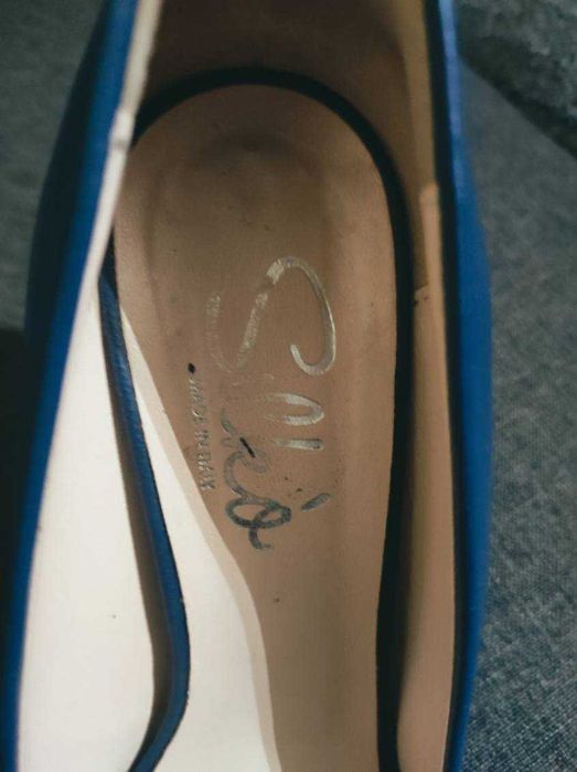 Buty Damskie na Obcasie Granatowe
