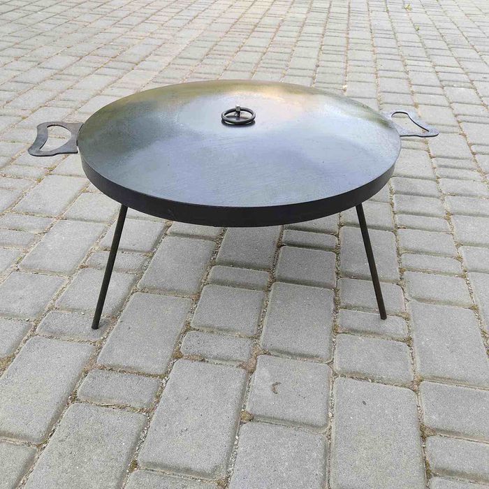 Сковорідка із диска борони 50см з кришкою,чохлом на високих ніжках