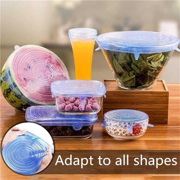 Tampas de silicone elásticas reutilizáveis 12 peças Cozinha Tupperware