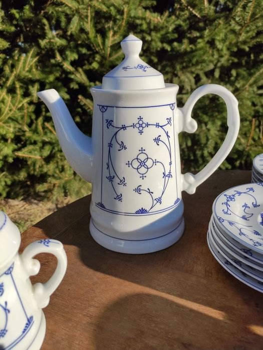 Zestaw kawowy / filiżanki / filiżanka / imbryk / dzbanek wzór słomkowy