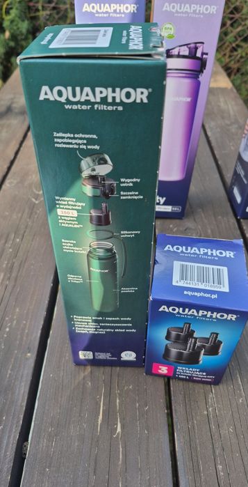 Aquaphor City butelka filtrujaca wodę wkłady zapas Nowa zieleń leśna