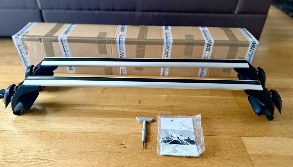 Oryginalny bagażnik dachowy BMW – Seria 5 E60 – komplet, idealny stan