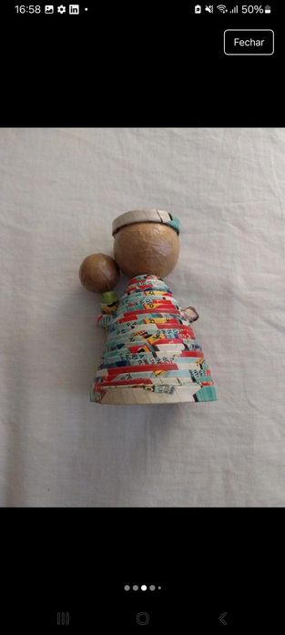 Santo António feito de papel, novo para colecionadores, com campainha