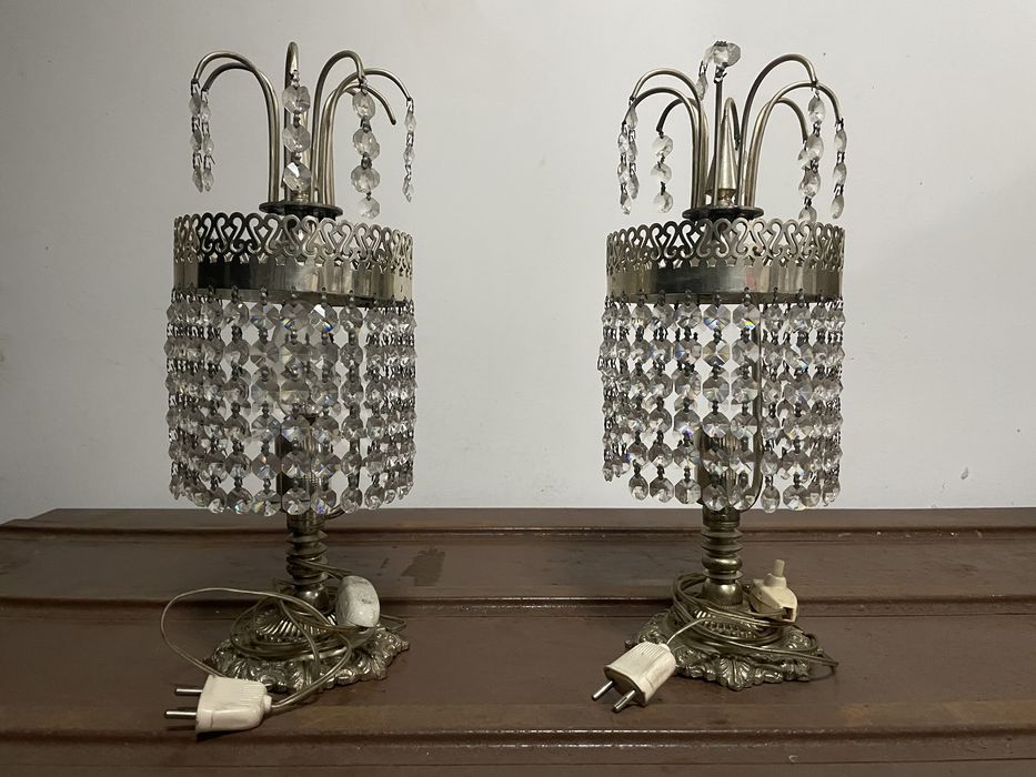 Conjunto de candeeiros de cristal
