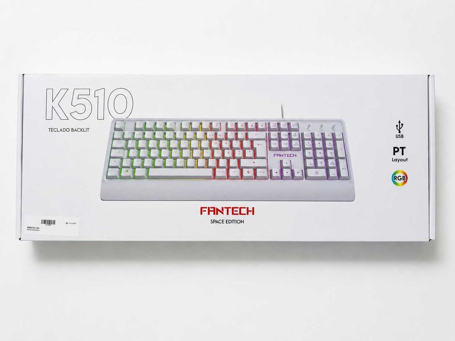 Fantech K510 Space Edition — Teclado Gaming RGB Branco, Layout PT, Novo | Anti-Ghosting | Garantia