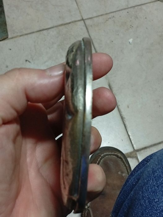 Medalha Grossa em Metal grosso com par Anjinhos