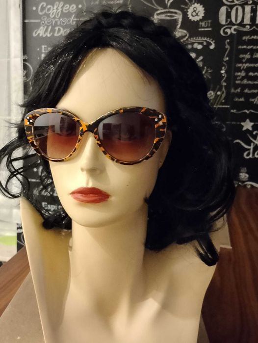 Okulary przeciwsłoneczne cat eye Glamour panterka szylkret brązowe