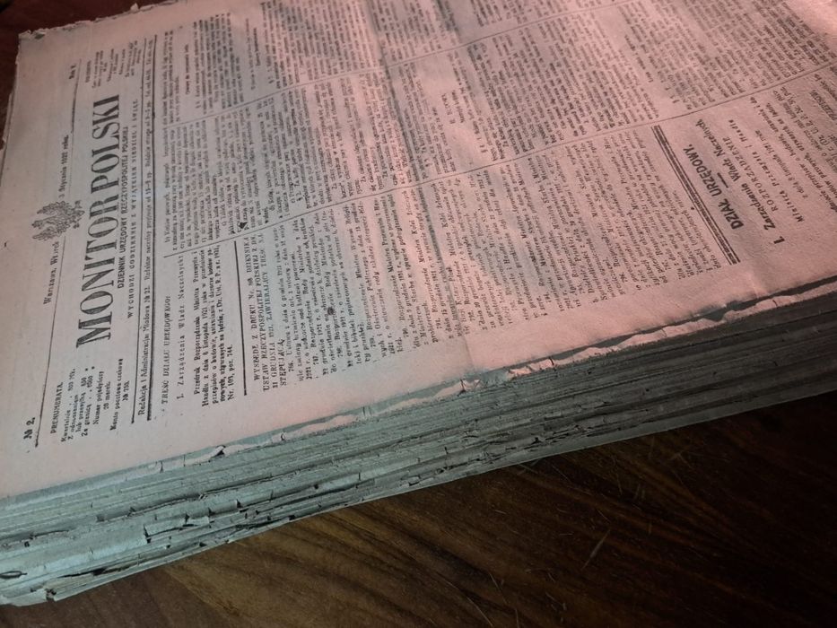 Monitor Polski 1922 nr. 1-145 1 półrocze dziennik urzędowy RP