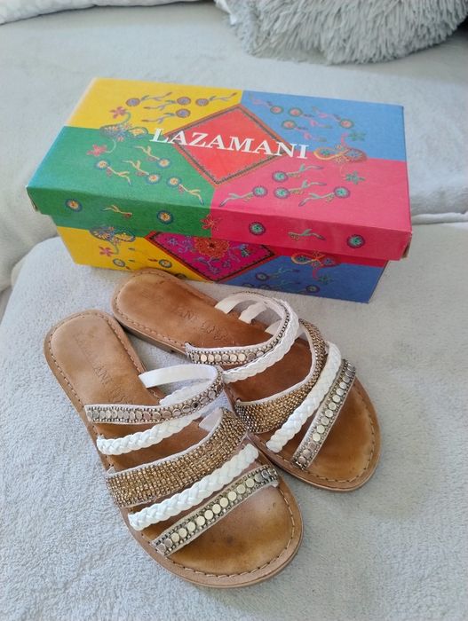 Skórzane klapki damskie Zalando