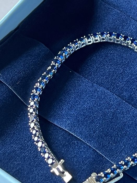 Pulseira Tennis Safiras Prata 925