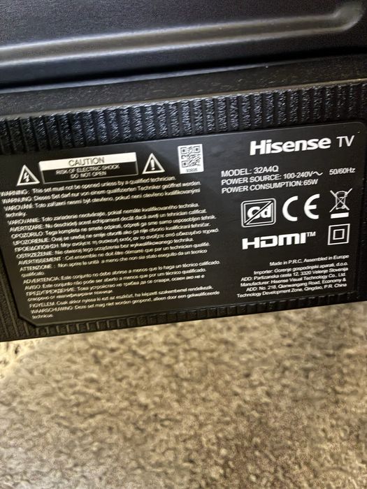Hisense 32” Smart TV VIDAA – Funciona – Ecrã com defeito