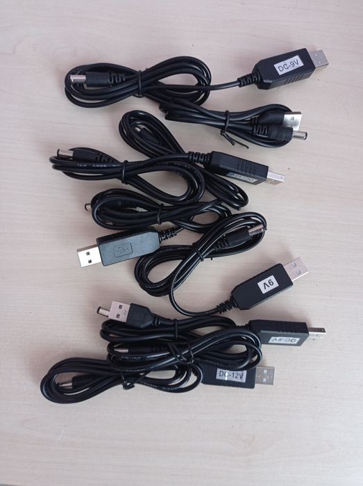 Кабель USB -DC  на 5,9,12 v.