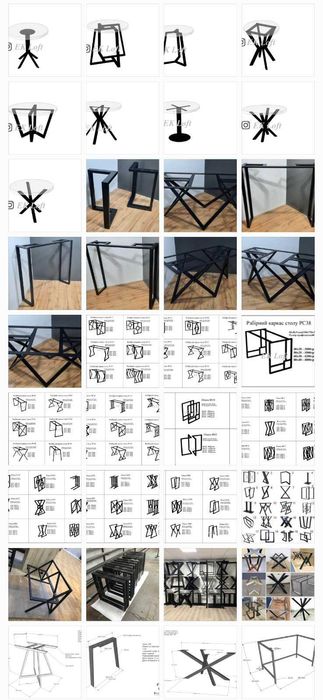 Міцні підстілля, ніжки для столів, опори в стилі лофт