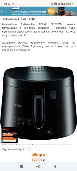 Frytkownica Tefal 2 litry