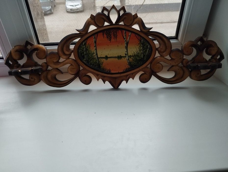 Винтажный подсвечник деревянный