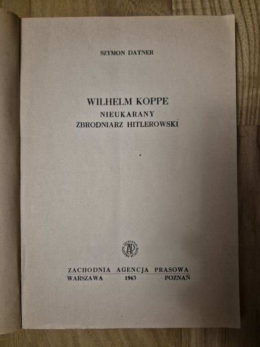 Kopie Nieukarany zbrodniarz hitlerowski Datner wydanie pierwsze