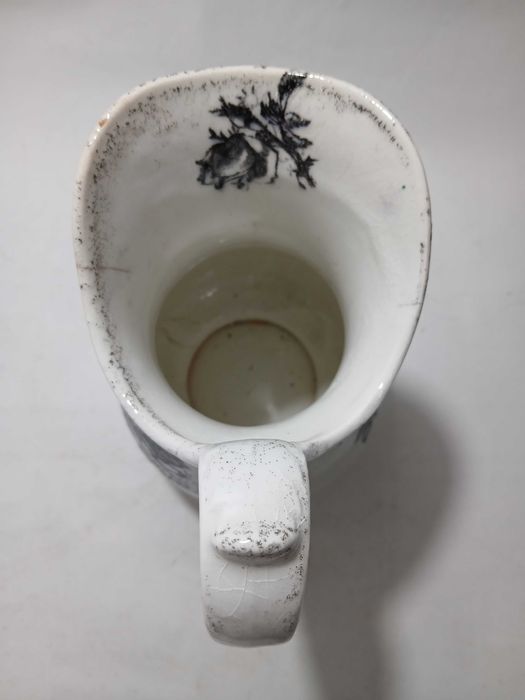 Antigo Jarro Loiça Real Fabrica Sacavem - Flores Rosas