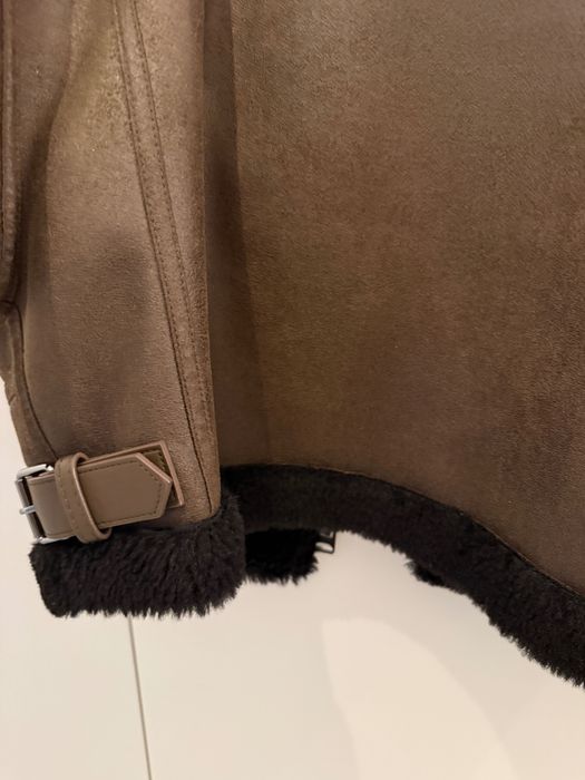 Kurtka zimowa  brąz kożuch krótka z mango