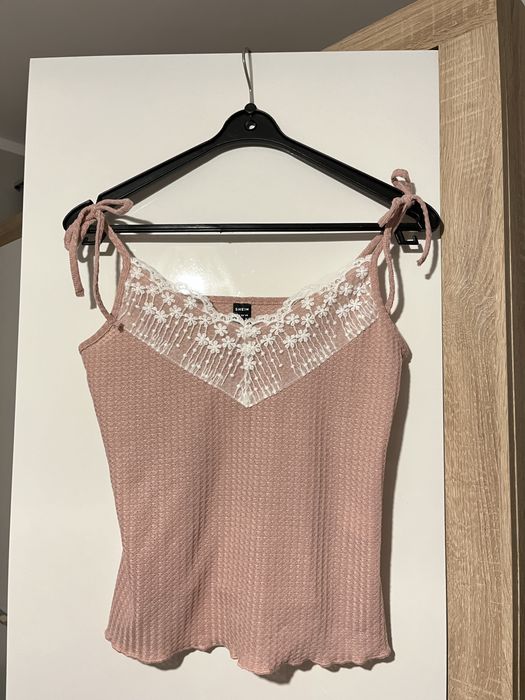 Nowa damska bluzka bez rękawów jasna różowa rozmiar S
